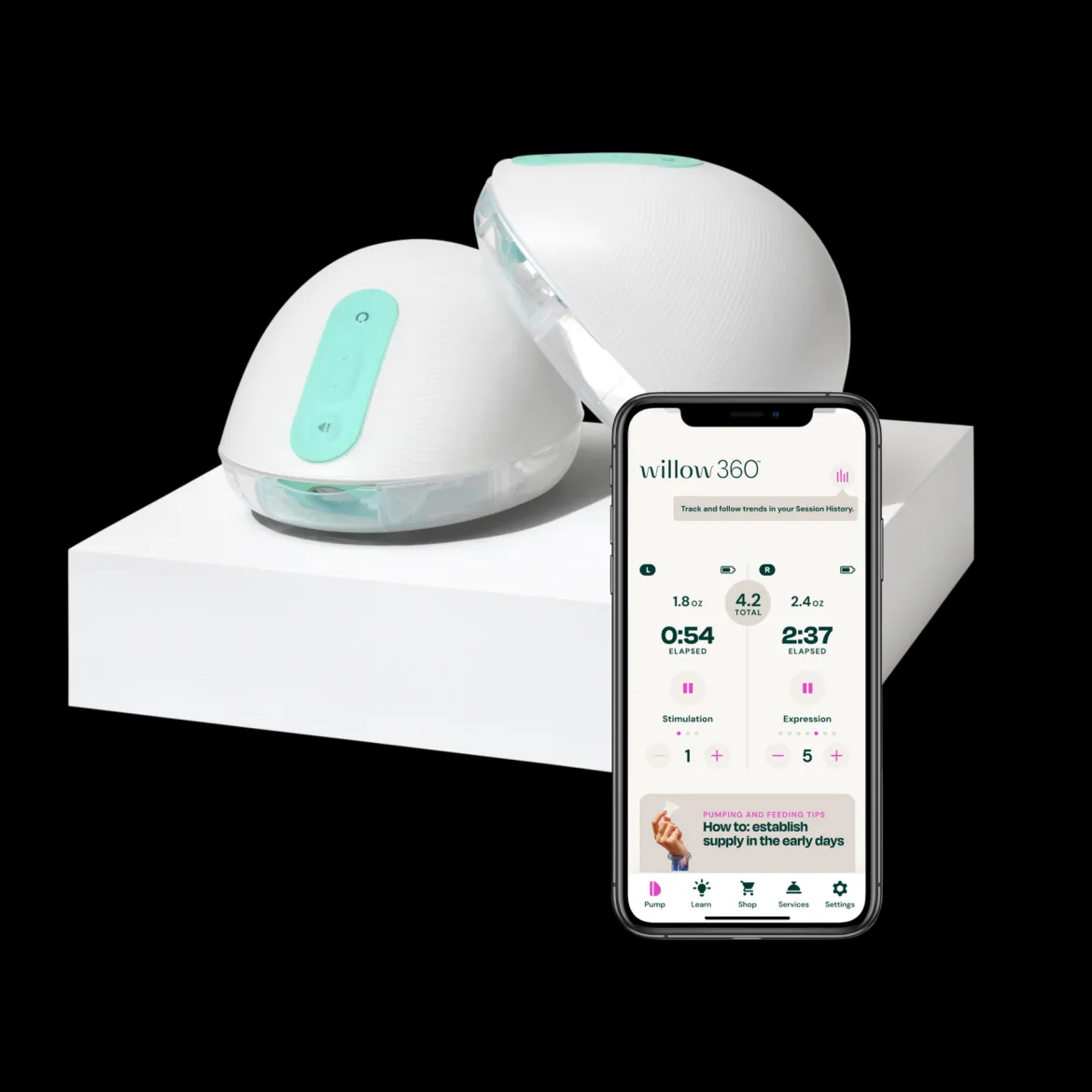 360 Leak-Proof, Wearable Hands-Free, Double Electric Breast Pump