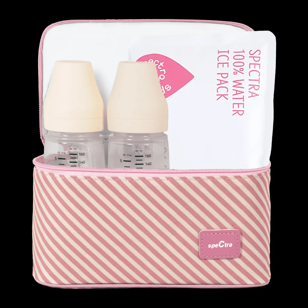 9 Plus Portable Rechargeable Breast Pump with Grey Tote and Pink Cooler Kit