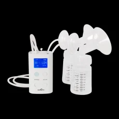 9 Plus Portable Rechargeable Breast Pump with Grey Tote and Pink Cooler Kit
