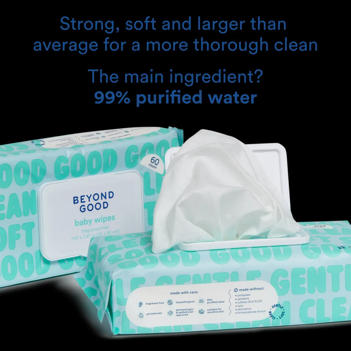 99% Purified Water Baby Wipes