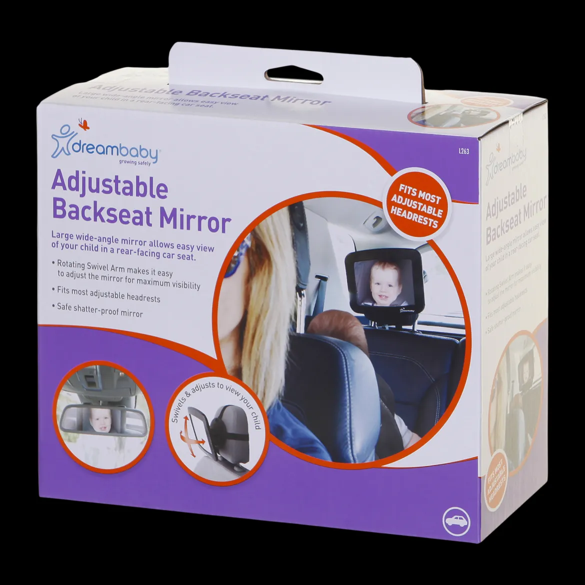 Adjustable Backseat Mirror with Securing Dial