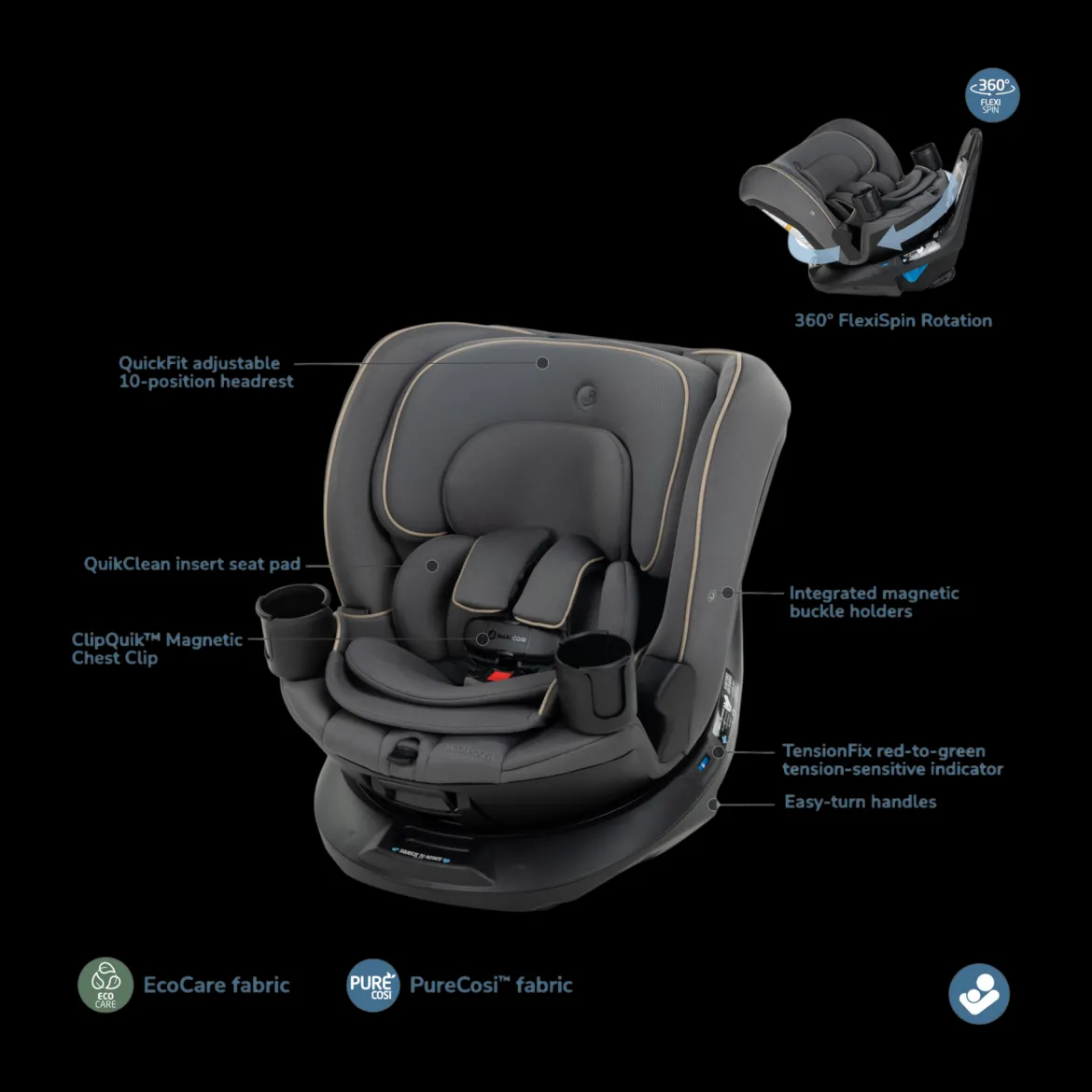 Andi 360° Rotating All-in-One Convertible Car Seat
