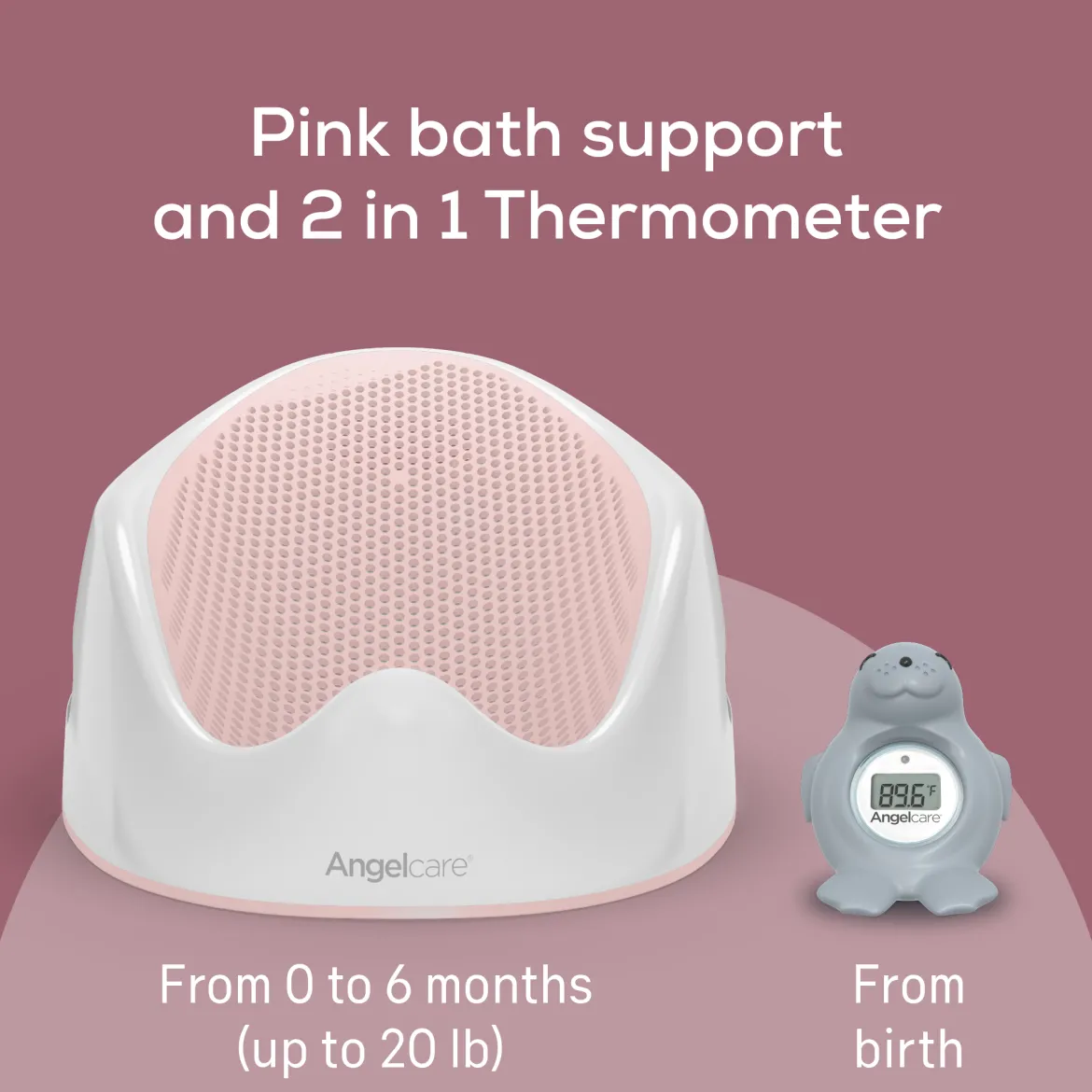 Baby Bath Support & Thermometer Gift Bundle