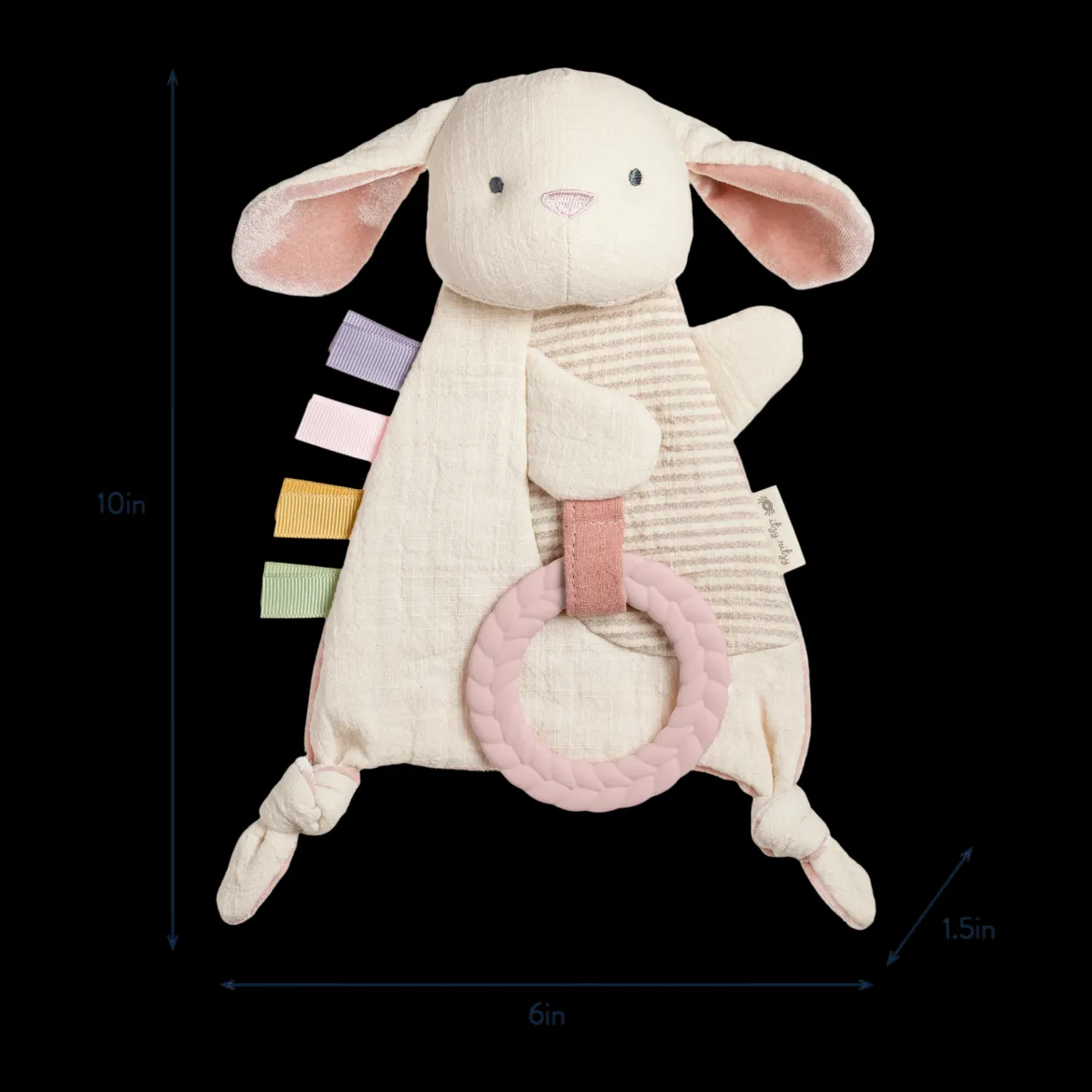 Bitzy Crinkle Sensory Crinkle Toy with Teether