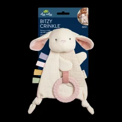 Bitzy Crinkle Sensory Crinkle Toy with Teether