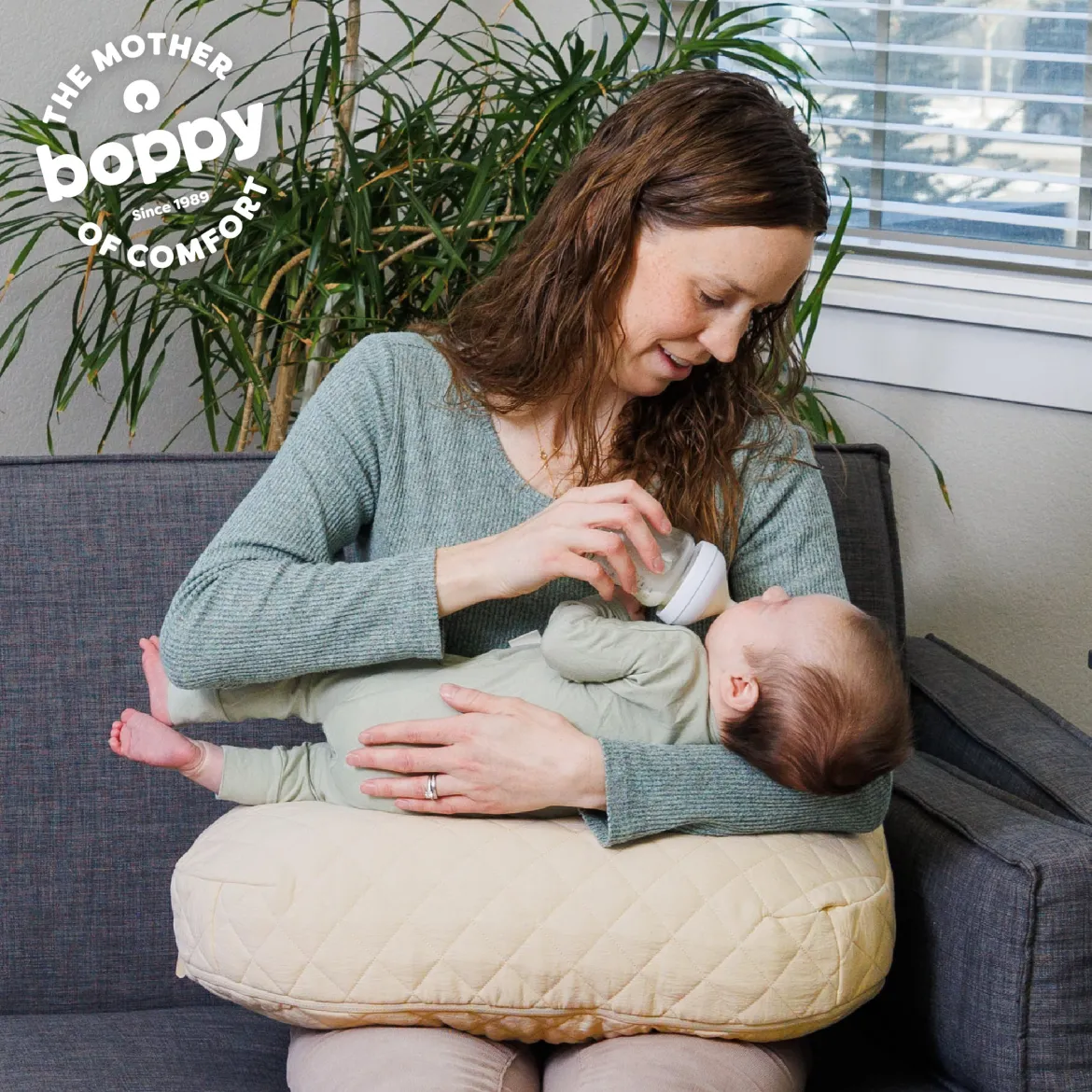 Boppy x Babylist Nursing Pillow with Luxe Fabric Cover