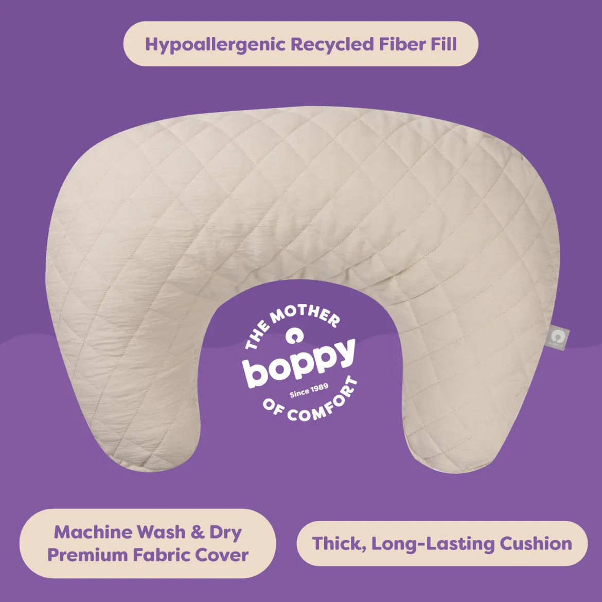Boppy x Babylist Nursing Pillow with Luxe Fabric Cover