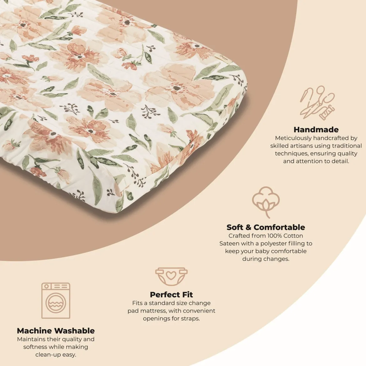 Cotton Quilted Change Pad Cover
