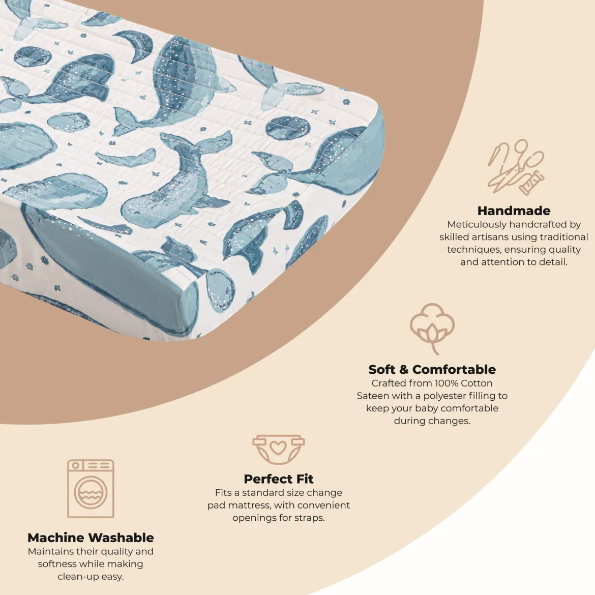 Cotton Quilted Change Pad Cover