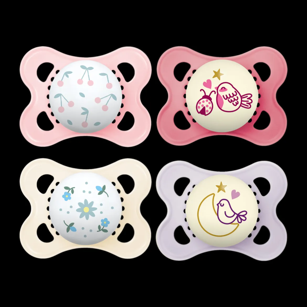 Day & Night Pacifiers 0-6 Months (4 Pack)