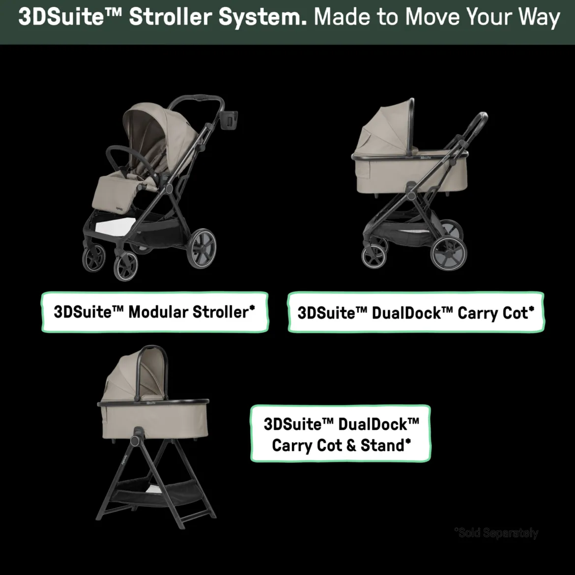 3DSuite DualDock Carry Cot