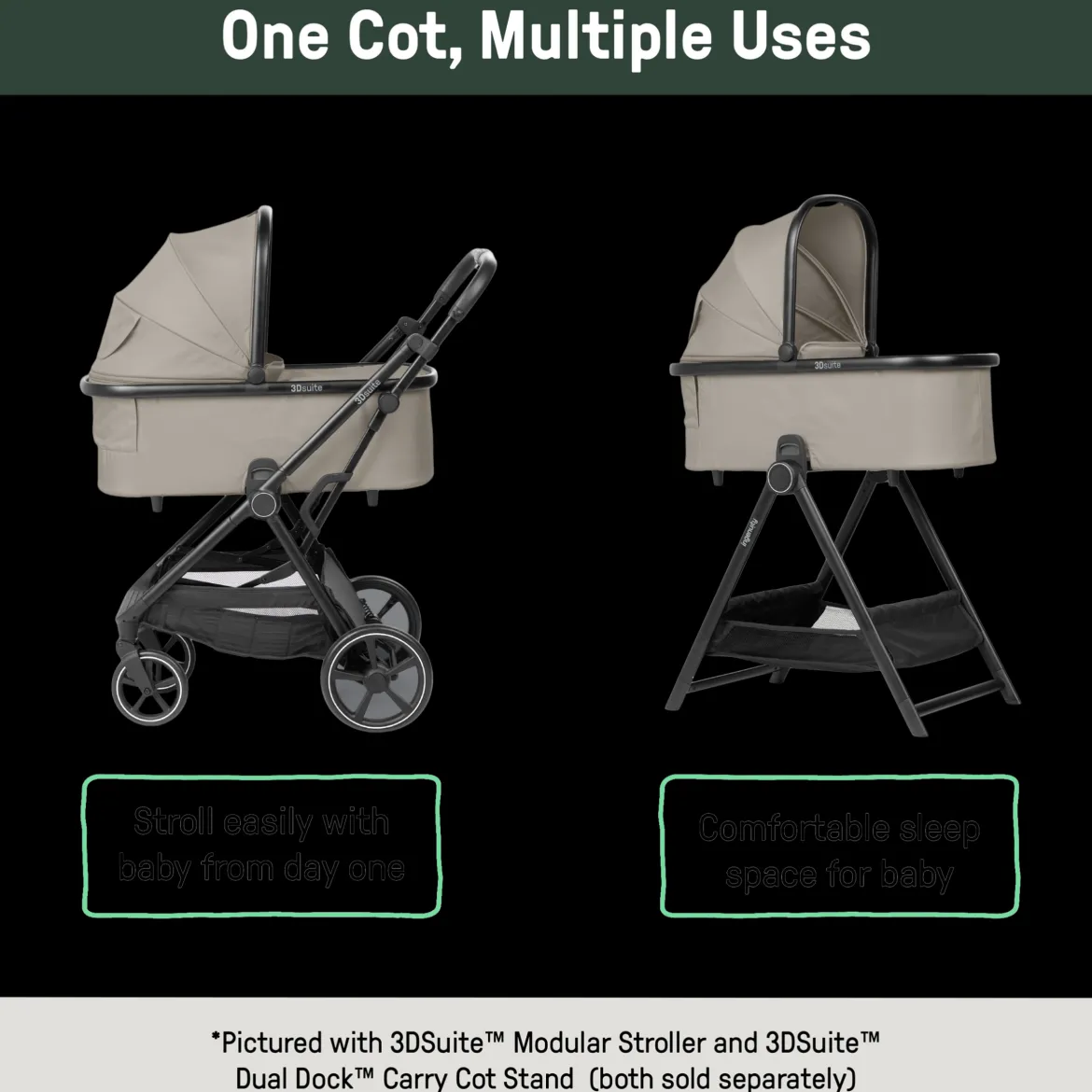 3DSuite DualDock Carry Cot