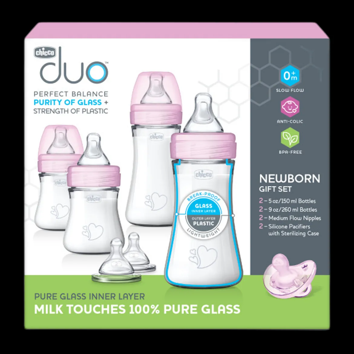Duo Newborn Hybrid Baby Bottle Starter Gift Set