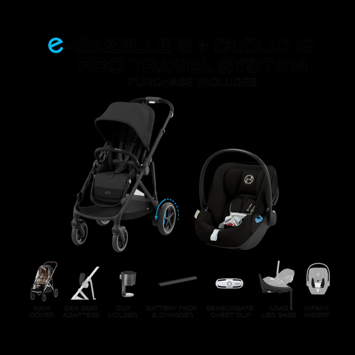 eGazelle S Stroller + Cloud G Pro Travel System