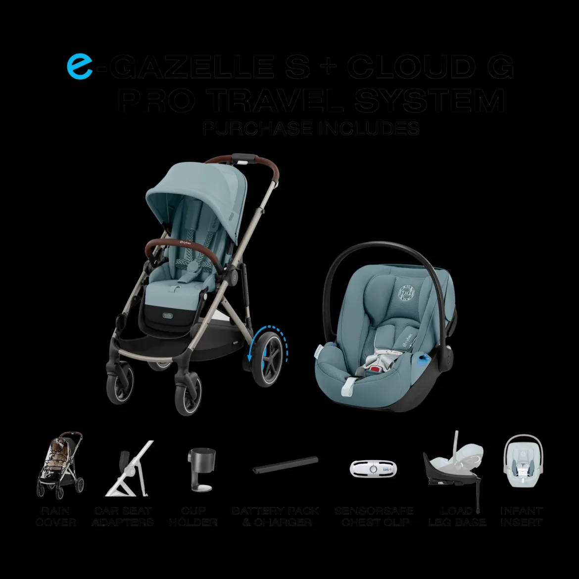 eGazelle S Stroller + Cloud G Pro Travel System