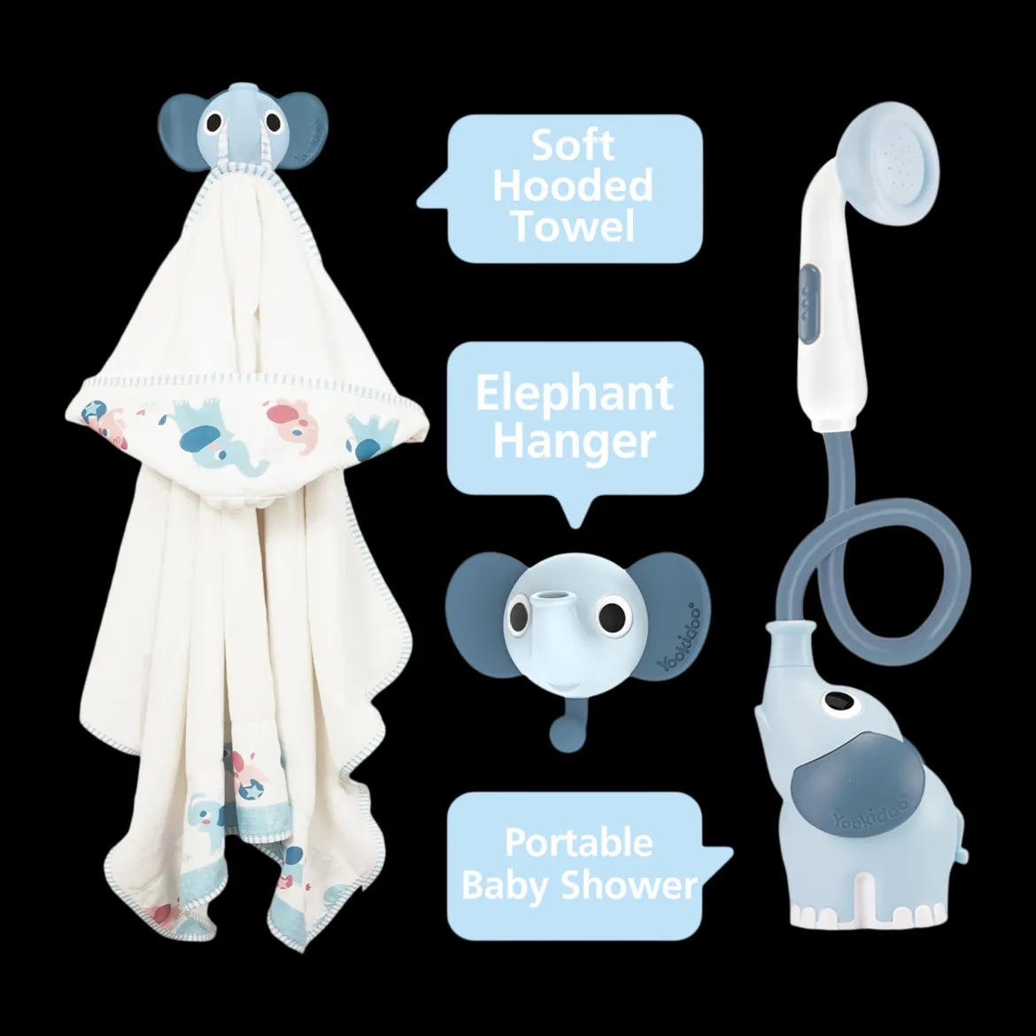 Elephant Baby Shower Bath Toy Set