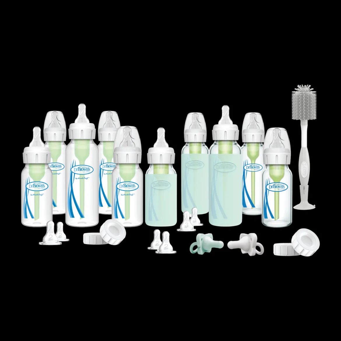 Glass and BPA-Free Plastic Baby Bottle Starter Gift Bundle