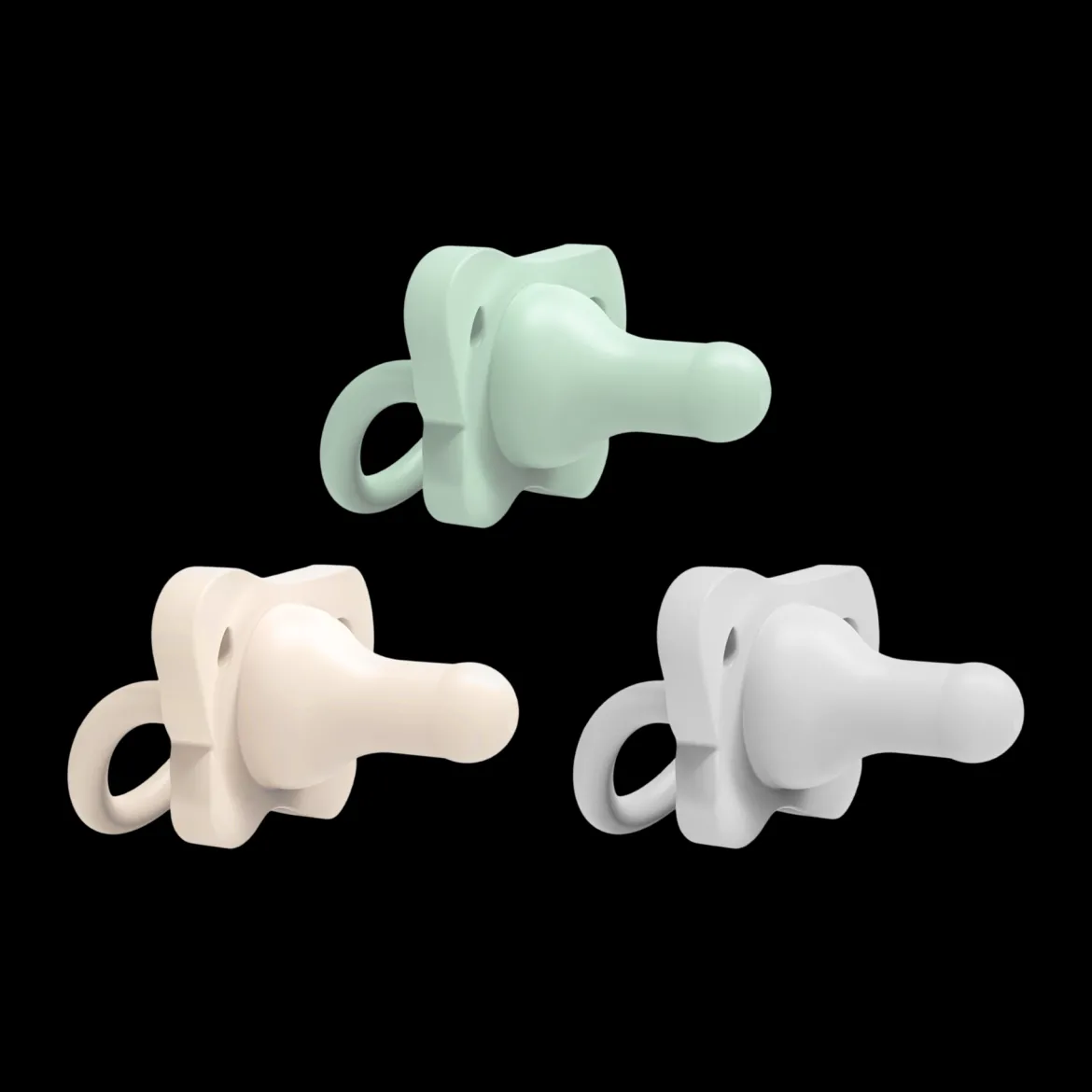 HappyPaci One-Piece Silicone Pacifier (3 Pack)