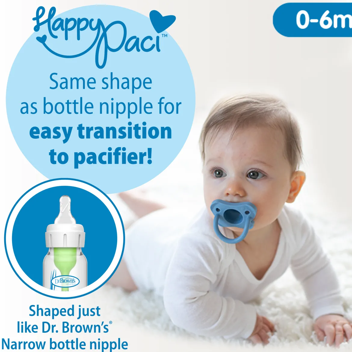HappyPaci One-Piece Silicone Pacifier (3 Pack)
