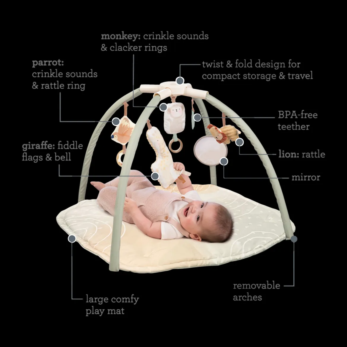 4-in-1 Twist & Fold Activity Gym & Play Mat