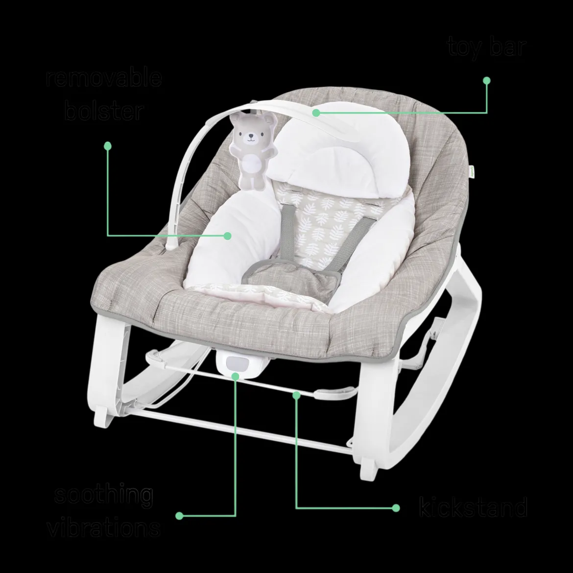 Ingenuity Keep Cozy 3-in-1 Grow with Me Baby Bouncer, Rocker & Toddler Seat