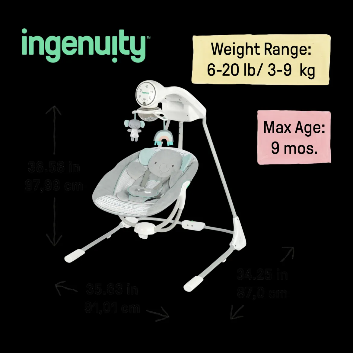 InLighten Soothing Baby Swing