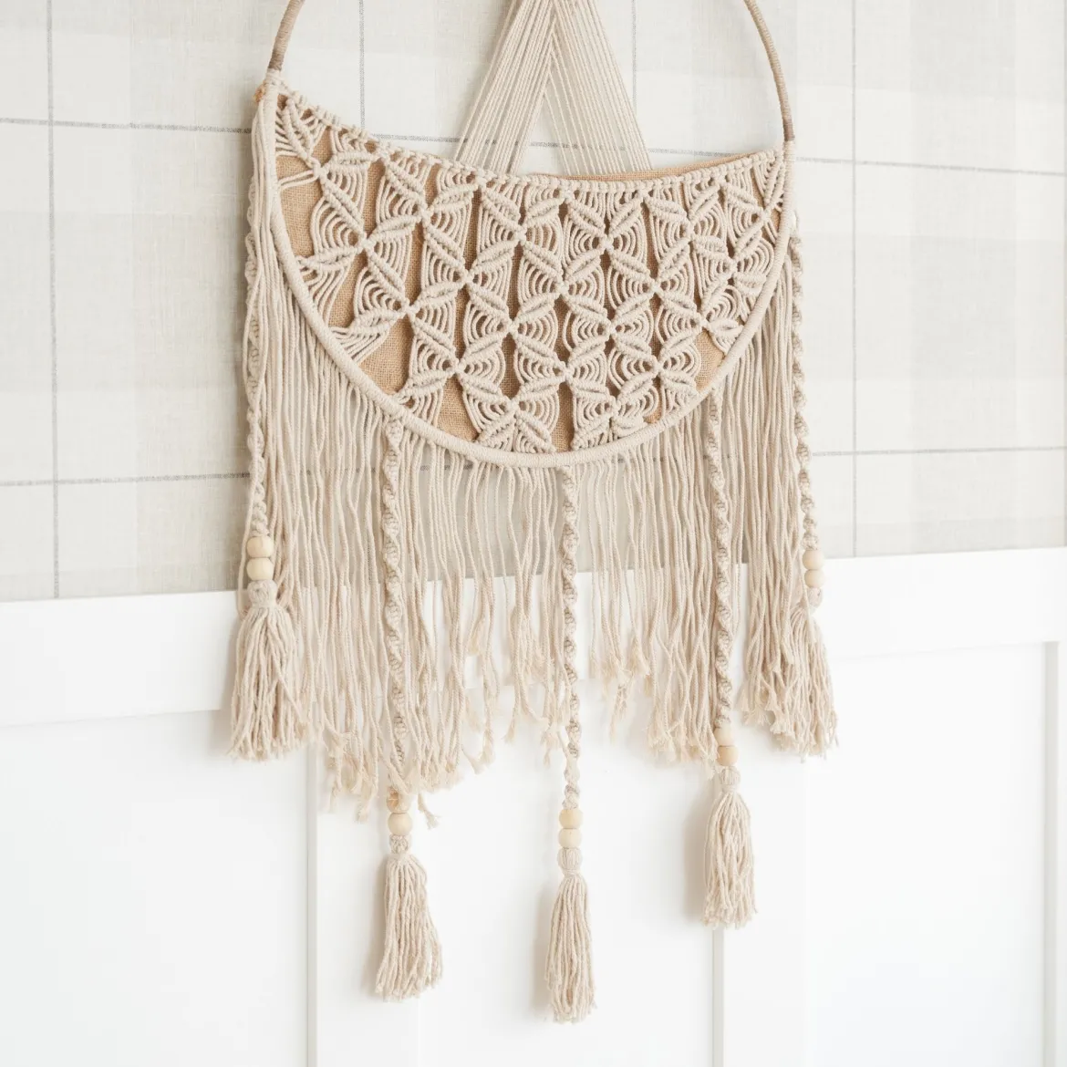 Macrame Toy Storage Basket with Tassels