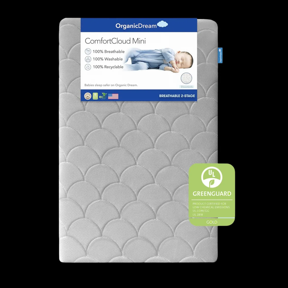Mini Crib Size ComfortCloud 2-Stage Mattress
