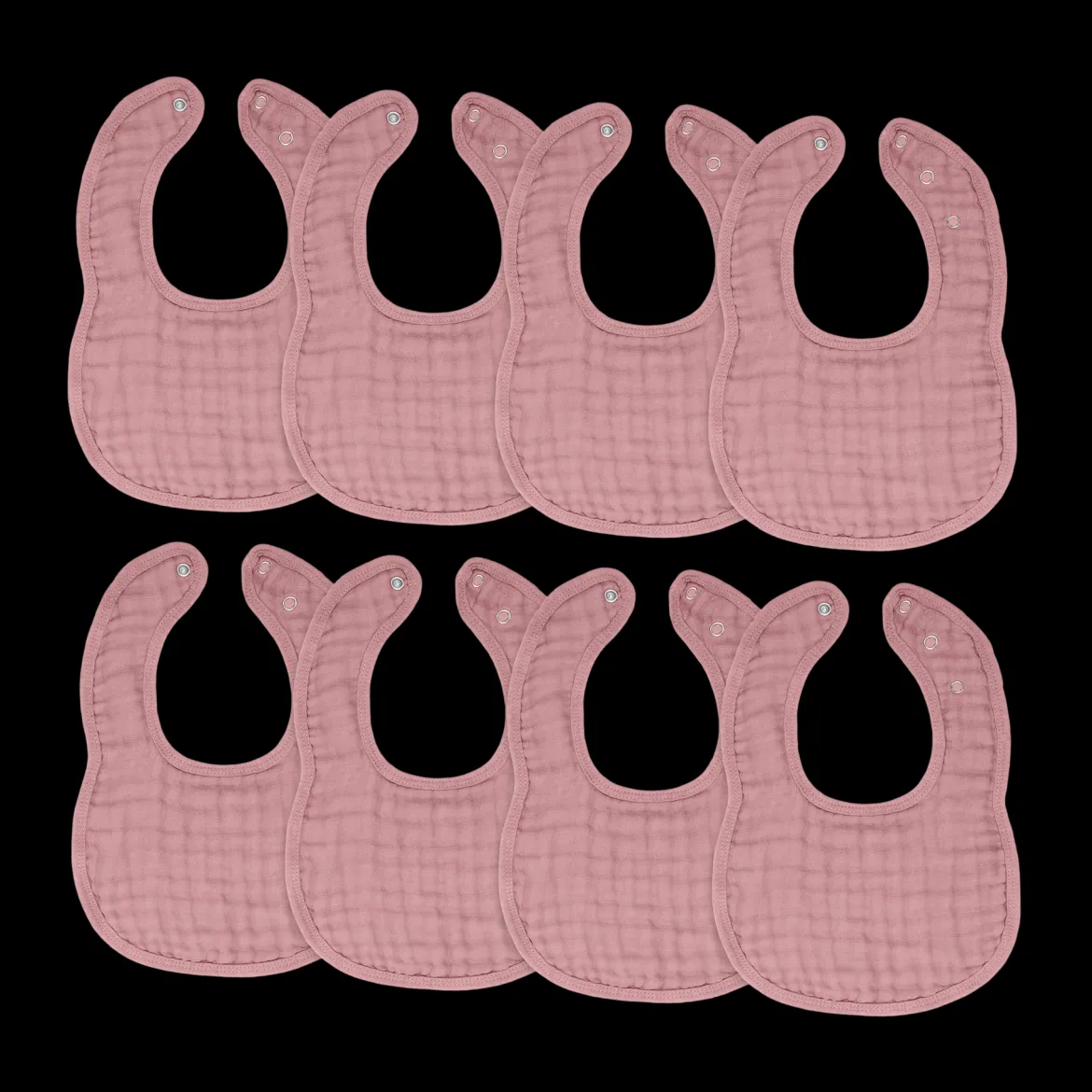 Muslin Bibs with Adjustable Snaps (8 Pack)