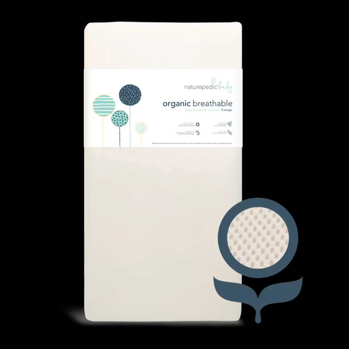 Organic Breathable Baby Crib & Toddler Mattress - Lightweight 2 Stage