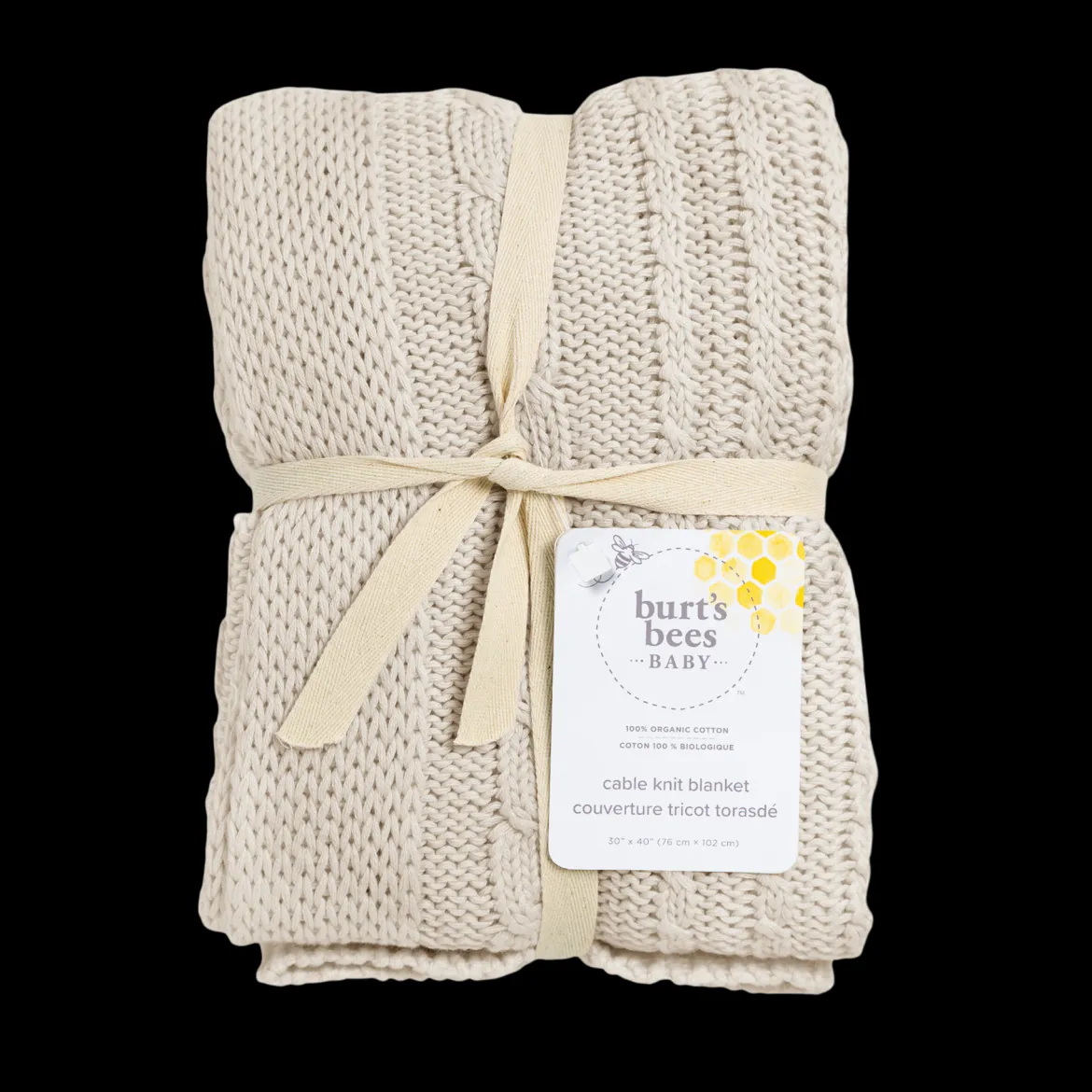 Organic Cable Knit Stroller Blanket