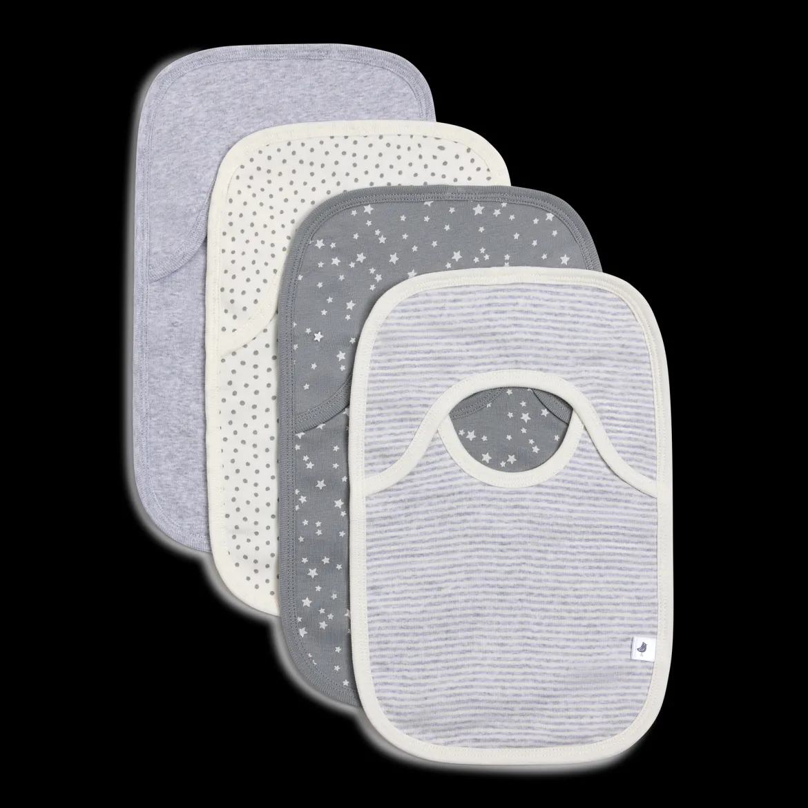 Organic Cotton Lap Bib & Burp Cloth 8-Piece Gift Set