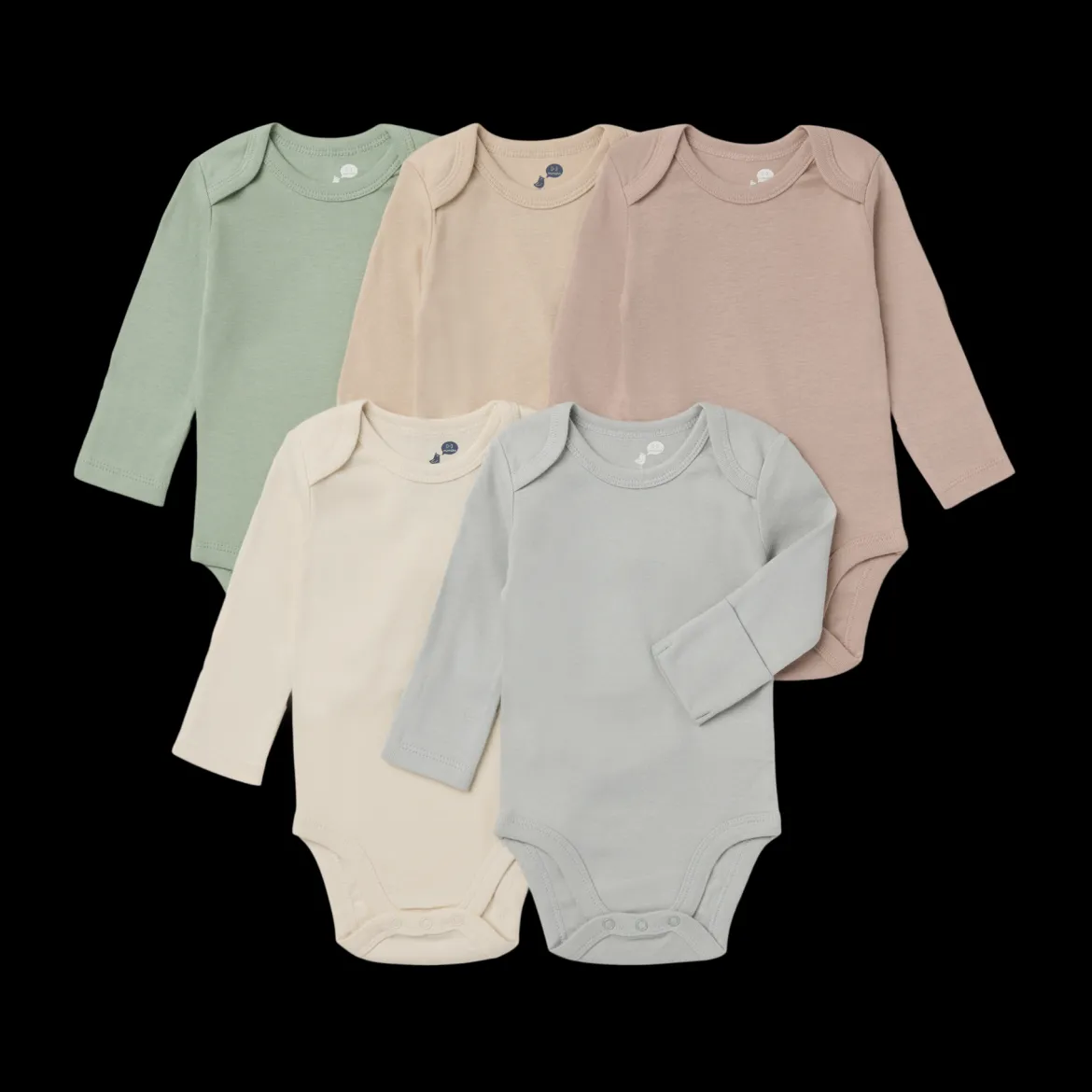 Organic Cotton Long-Sleeve Solid Bodysuits (5 Pack)
