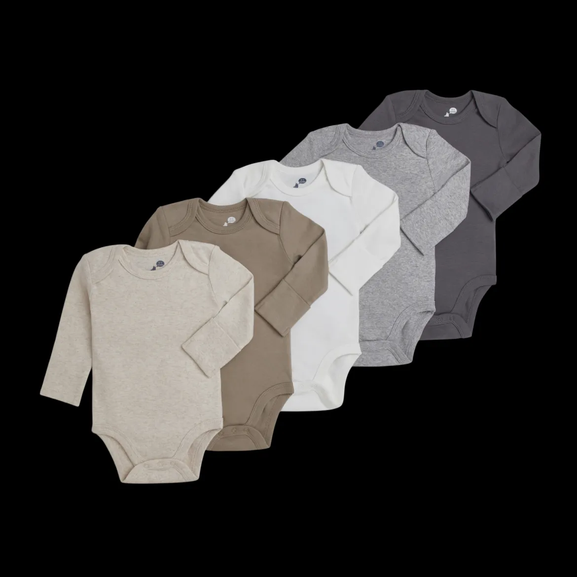 Organic Cotton Long-Sleeve Solid Bodysuits (5 Pack)
