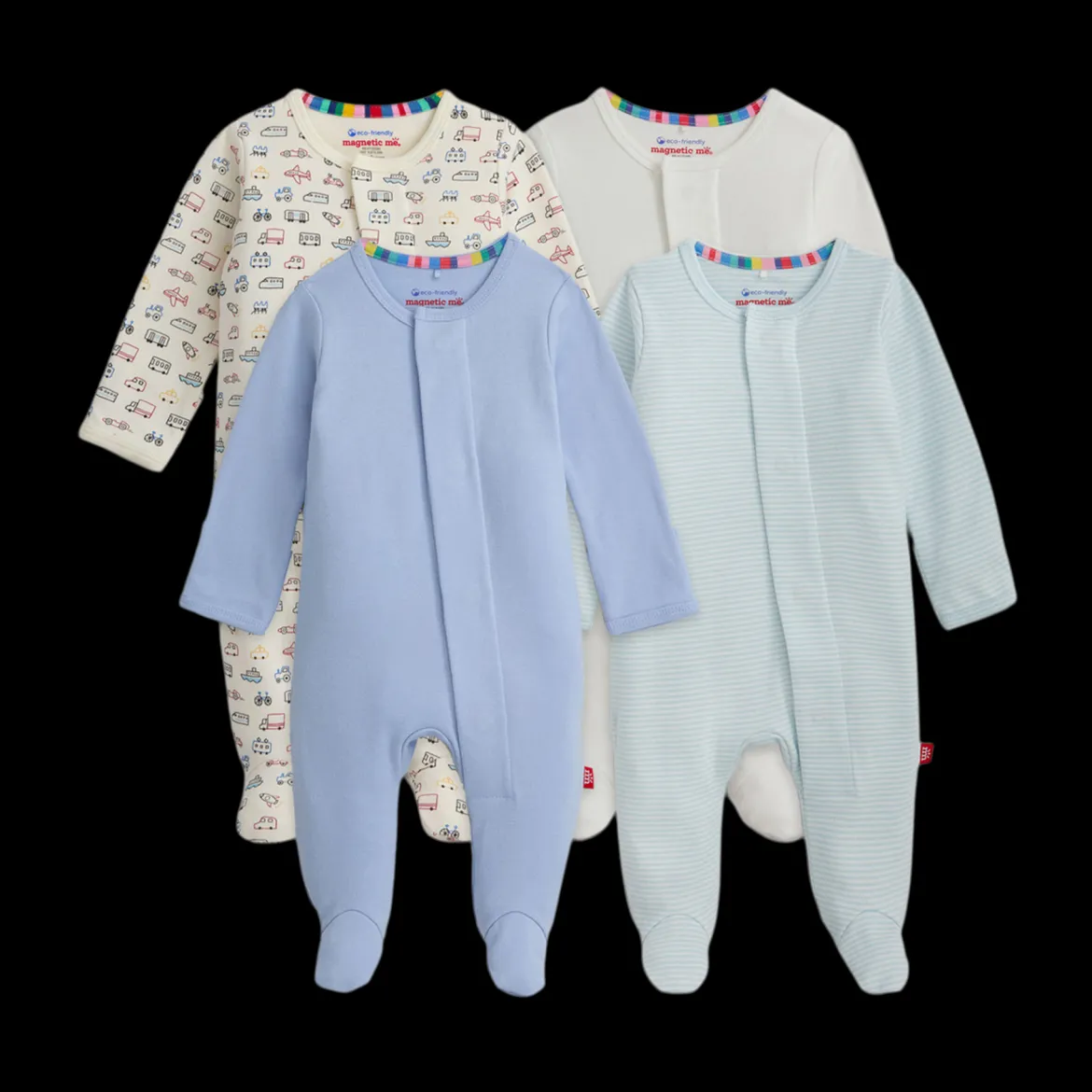 Organic Cotton Magnetic Footie (4 Pack)