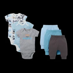 Organic Cotton Short Sleeve Bodysuit & Pant 6-Piece Gift Set