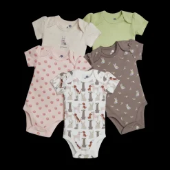 Organic Cotton Short-Sleeve Printed Bodysuit (5 Pack)