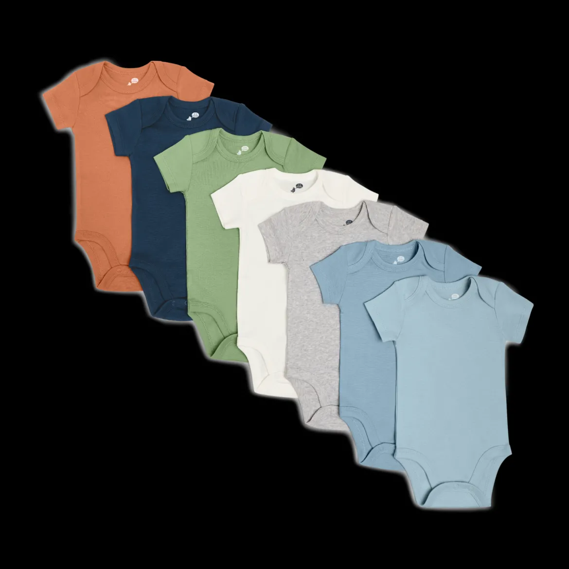 Organic Cotton Solid Short Sleeve Bodysuit (7 Pack)