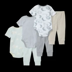 Organic Short Sleeve Bodysuit & Pant Set (3 Pack)