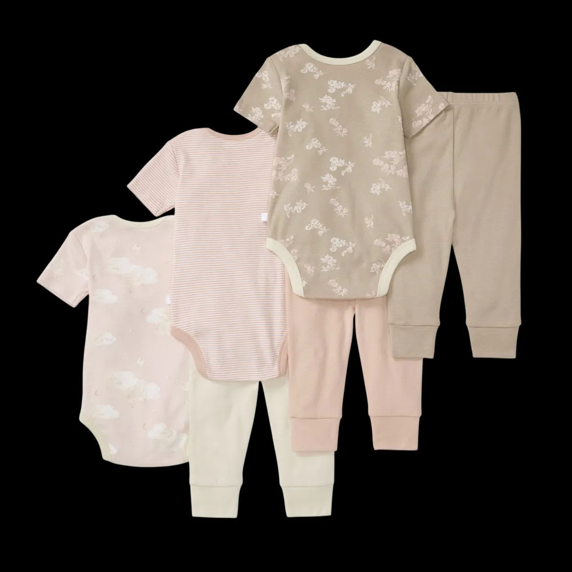 Organic Short Sleeve Bodysuit & Pant Set (3 Pack)