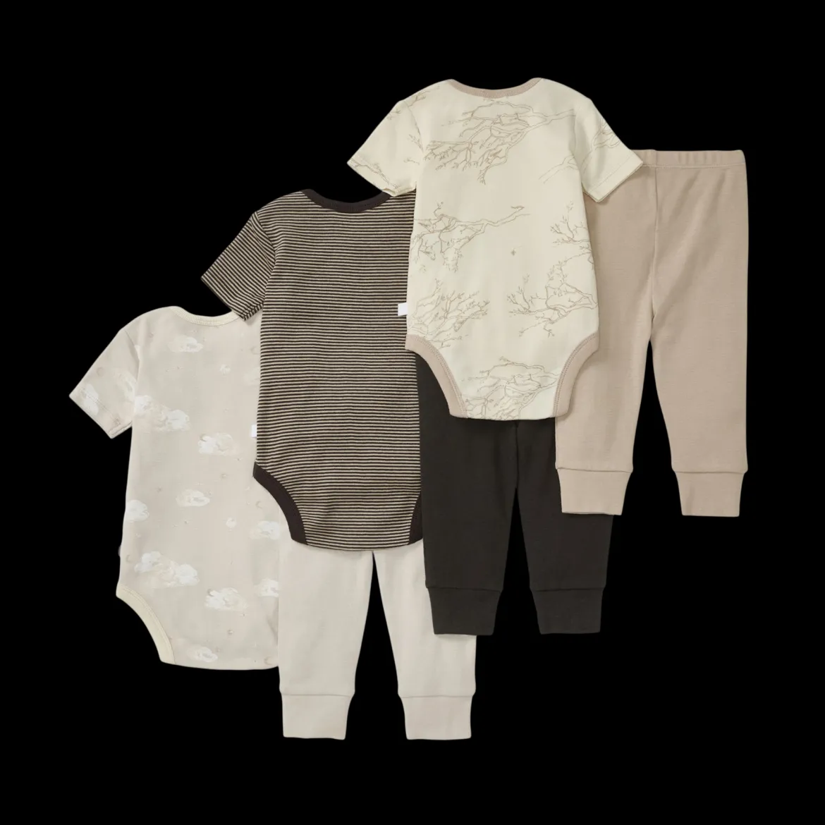 Organic Short Sleeve Bodysuit & Pant Set (3 Pack)