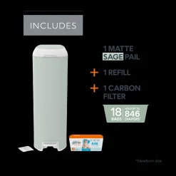 Platinum Stainless Steel Diaper Pail with Easy Roll Refill Bags