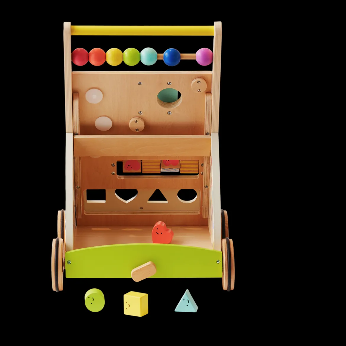 Premium Natural Wooden Activity Walker