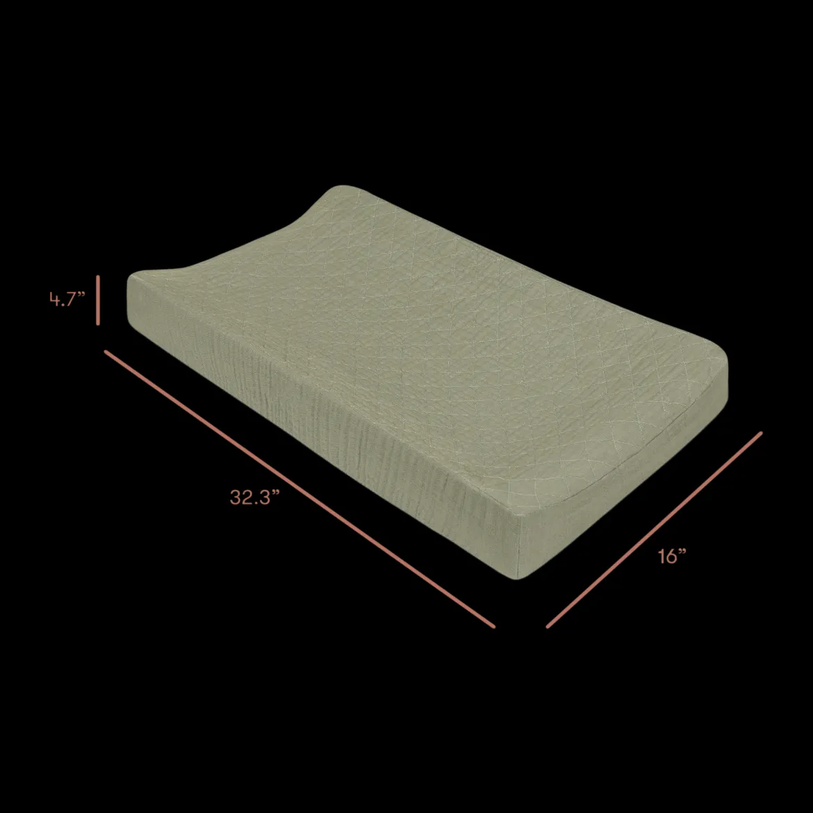 Quilted Changing Pad Cover in GOTS Certified Organic Muslin Cotton