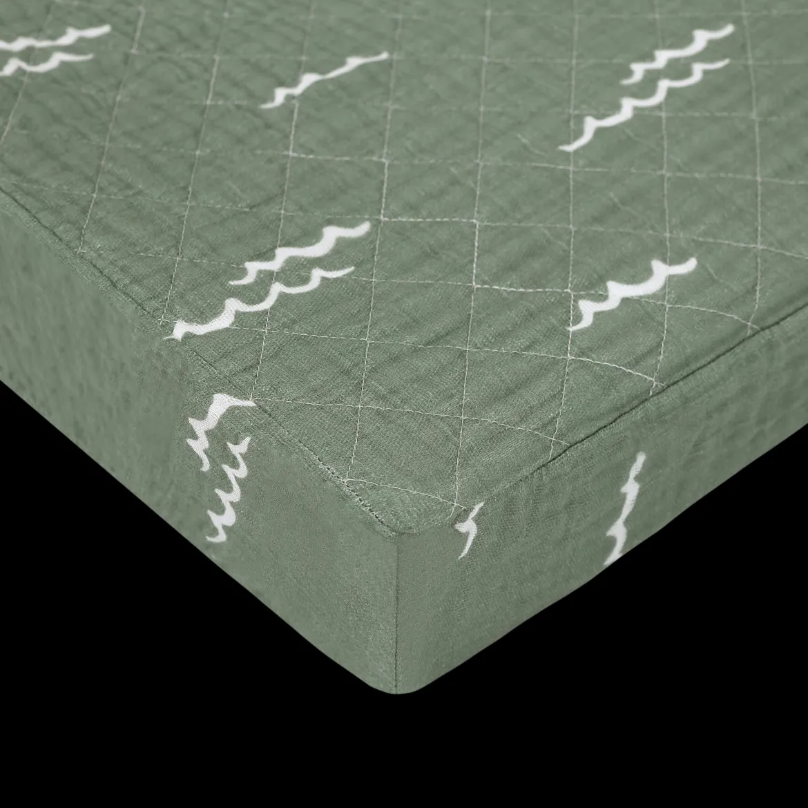 Quilted Changing Pad Cover in GOTS Certified Organic Muslin Cotton