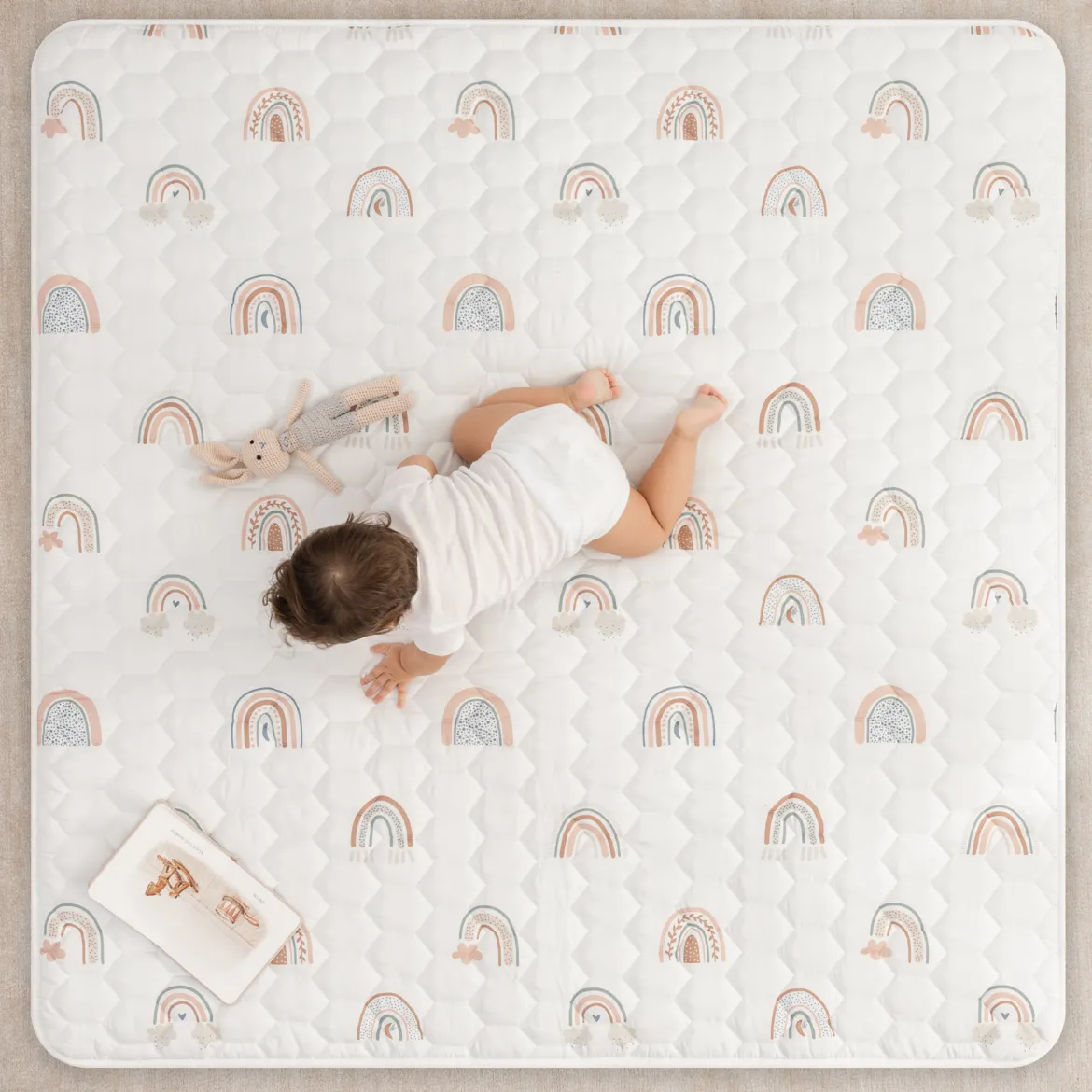 Quilted Kids Play Mat with Non-Slip Bottom