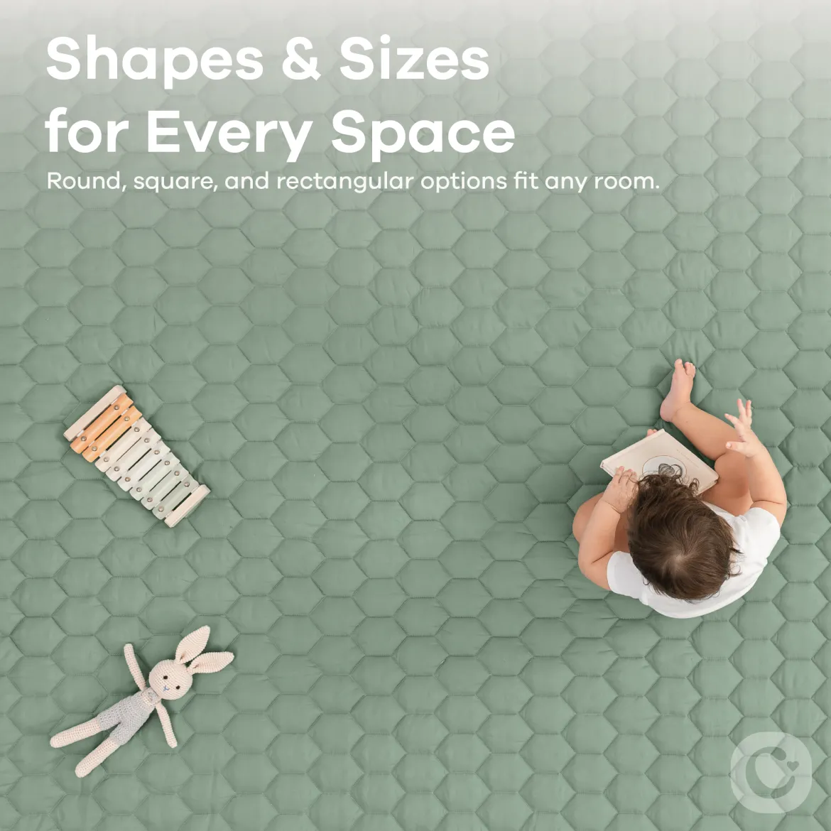 Quilted Kids Play Mat with Non-Slip Bottom