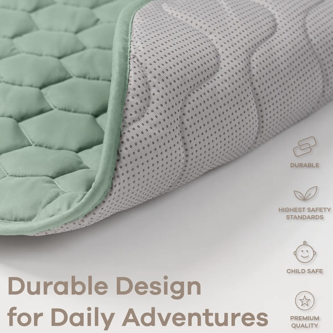 Quilted Kids Play Mat with Non-Slip Bottom