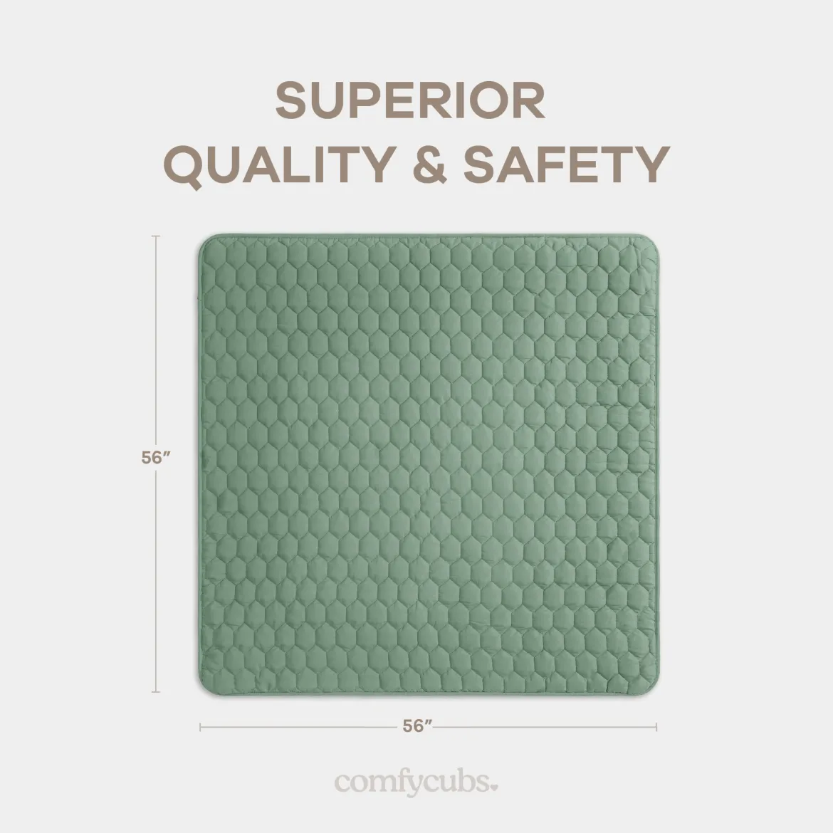 Quilted Kids Play Mat with Non-Slip Bottom