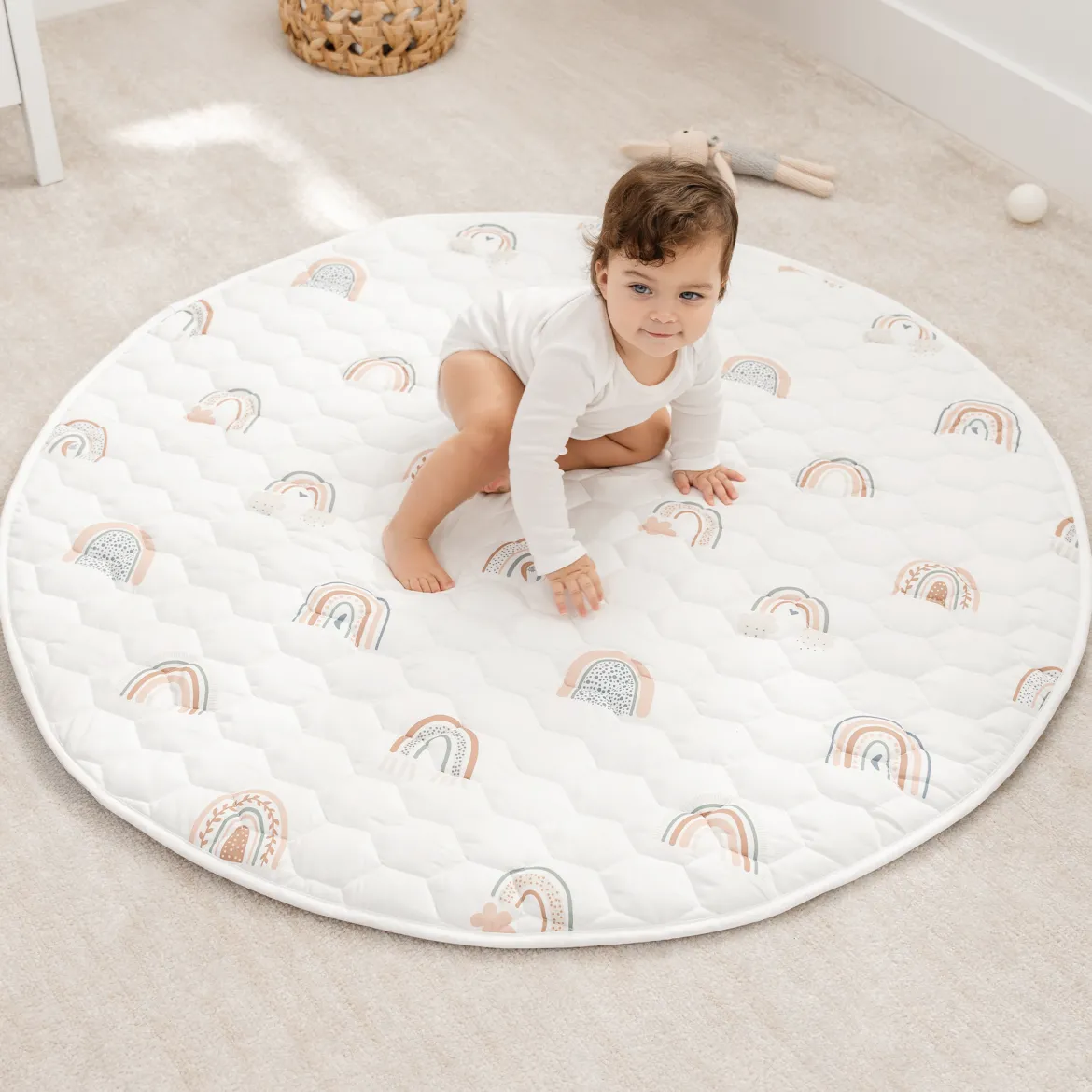 Quilted Kids Play Mat with Non-Slip Bottom